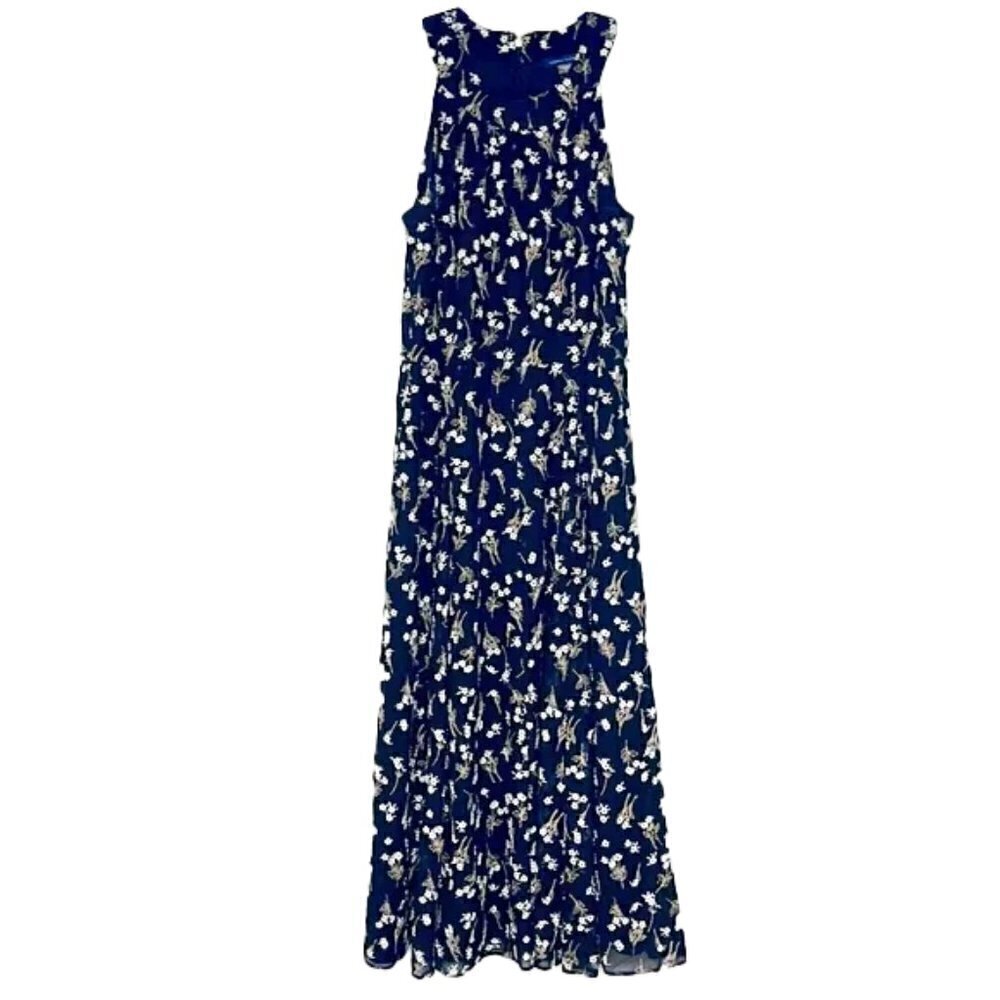 38. TOMMY HILFIGER Floral Pattern Black Dress Size P